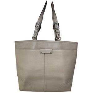 Coach Leather Tote Handbag Large 18" X 13 Carry‎ On Tan Pebbled